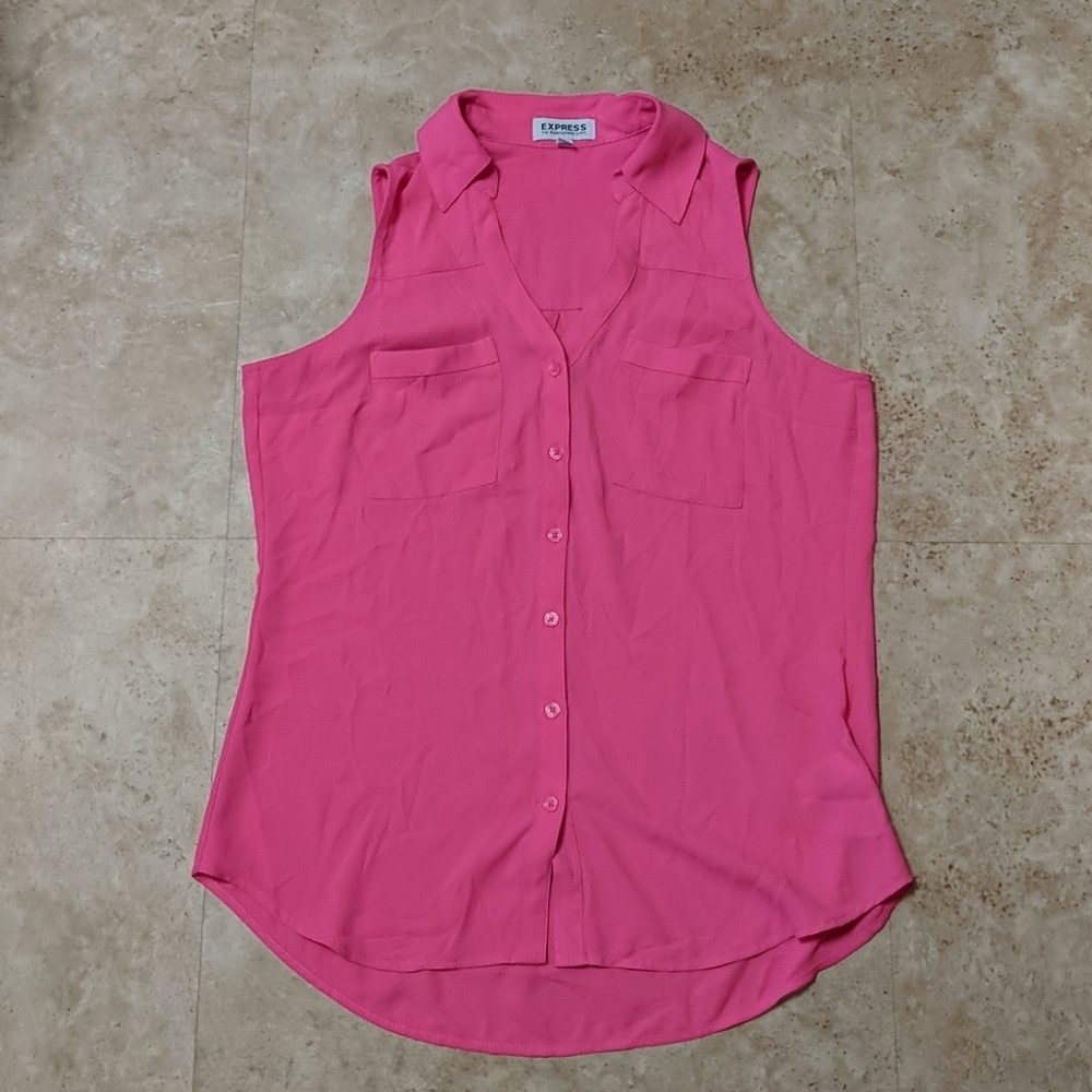 Hot pink express portofino sleeveless top